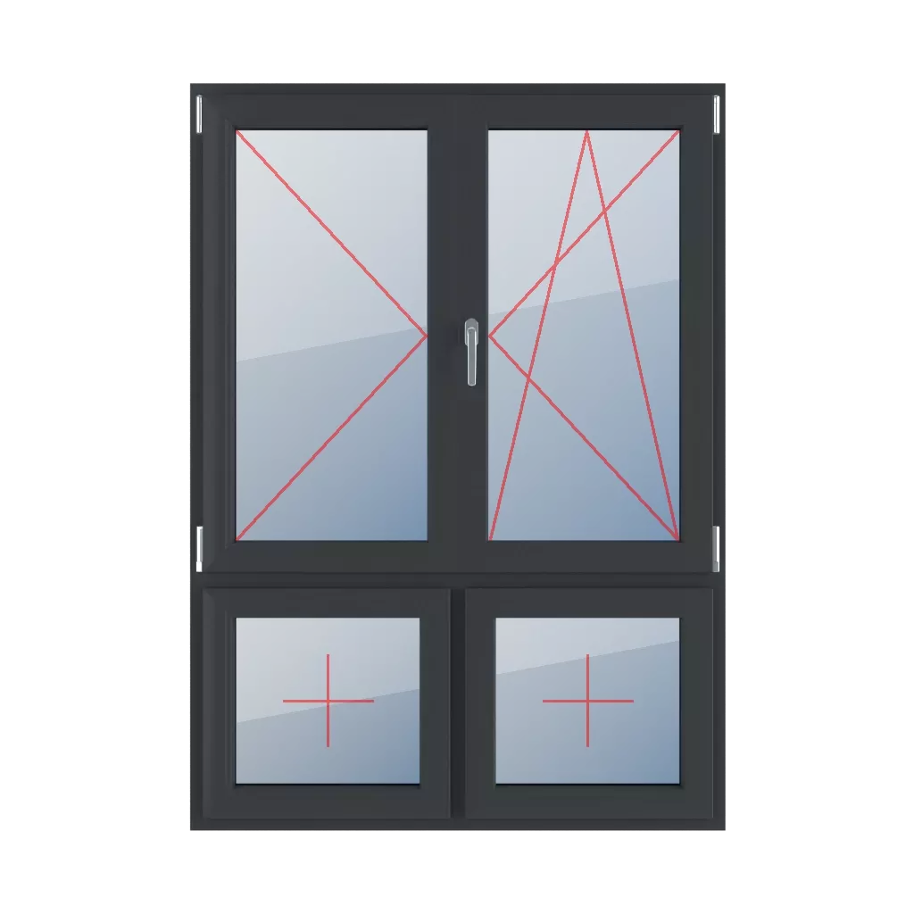 Left-side turn, movable mullion, right-hand turn-tilt, fixed glazing in the sash windows types-of-windows four-leaf 70-30-vertical-asymmetrical-division-with-a-movable-mullion left-side-turn-movable-mullion-right-hand-turn-tilt-fixed-glazing-in-the-sash 