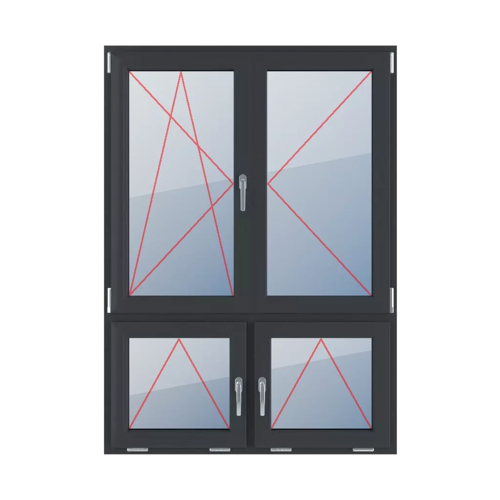 Tilt & turn left, right turn, movable mullion, tilt handles in the middle windows types-of-windows four-leaf 70-30-vertical-asymmetrical-division-with-a-movable-mullion tilt-turn-left-right-turn-movable-mullion-tilt-handles-in-the-middle 