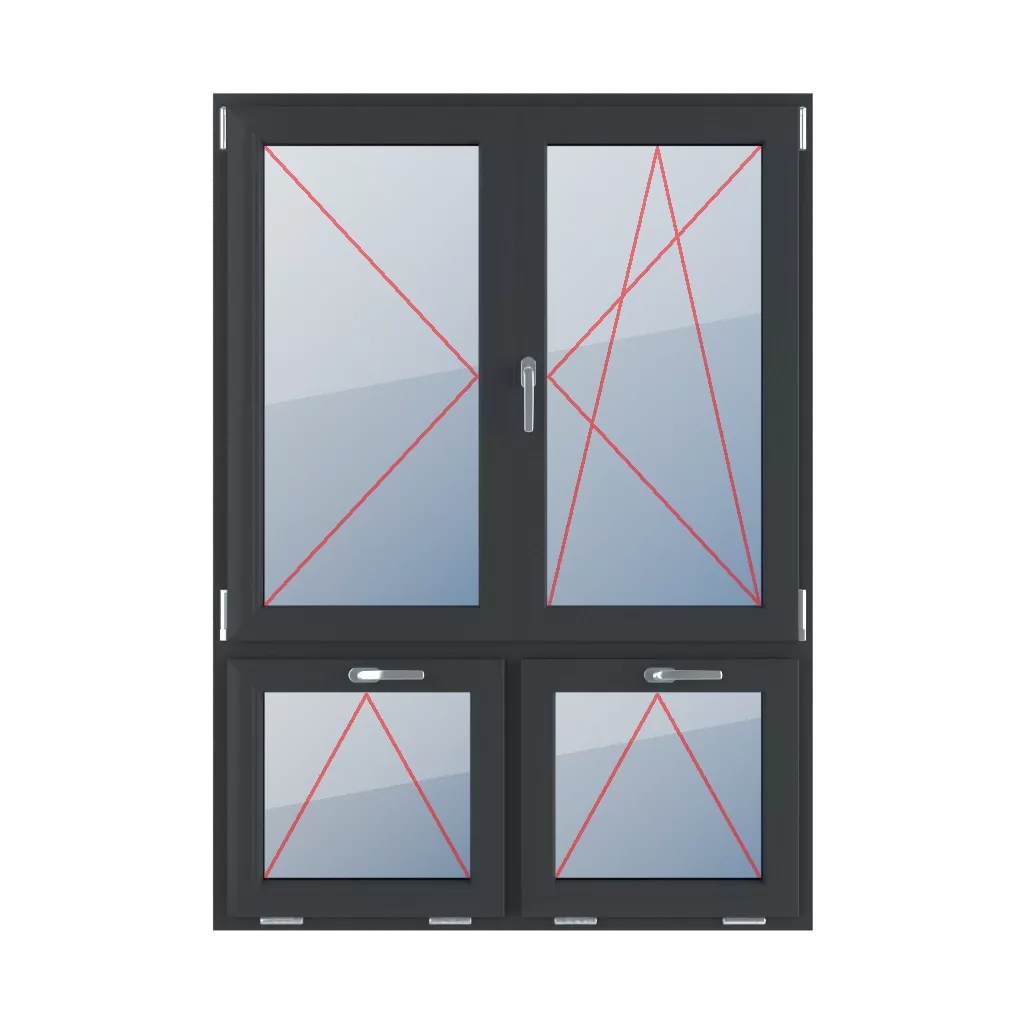 Turn left, movable mullion, turn-tilt right, tilt, with a handle at the top windows types-of-windows four-leaf 70-30-vertical-asymmetrical-division-with-a-movable-mullion turn-left-movable-mullion-turn-tilt-right-tilt-with-a-handle-at-the-top 