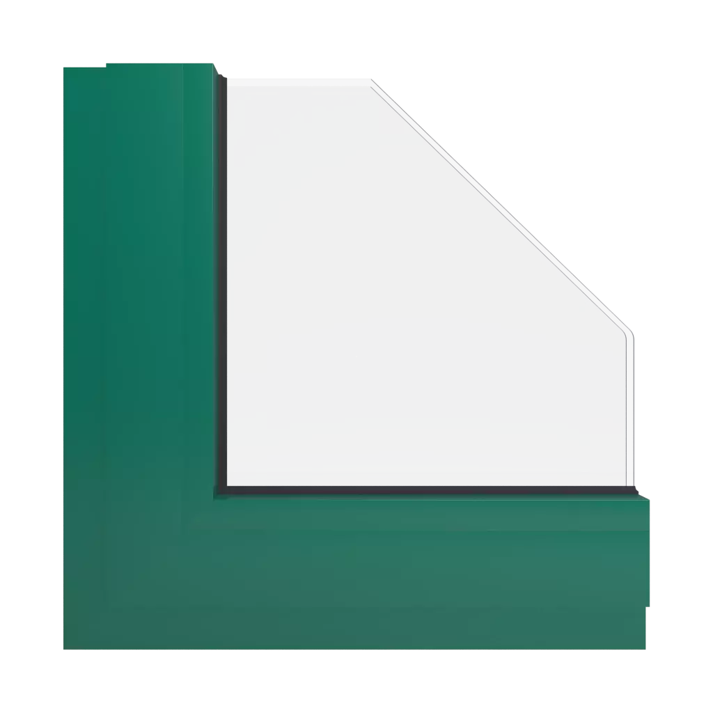 RAL 6016 Turquoise green windows window-color aluminum-ral ral-6016-turquoise-green interior